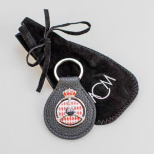 PORTE-CLÉS CUIR & ARGENT "AUTOMOBILE CLUB DE MONACO"