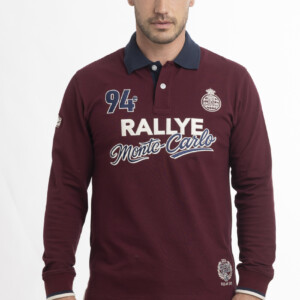POLO BORDEAUX OFFICIEL "RALLYE MONTE-CARLO 2026" POUR HOMME - S